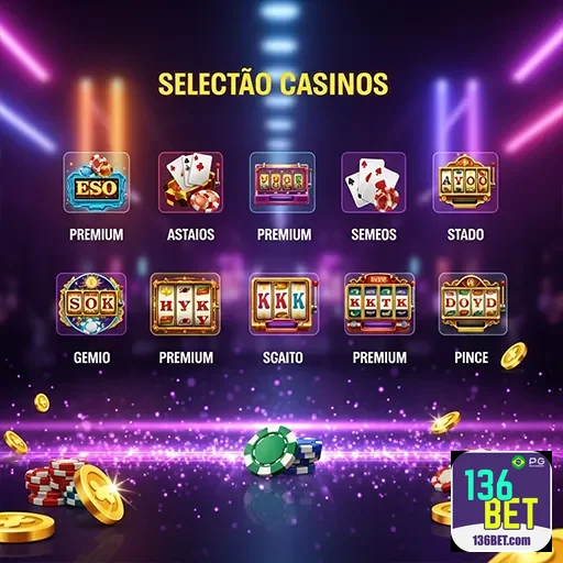Imagem do site 136bet mostrando diversas opções de jogos de cassino e apostas esportivas.